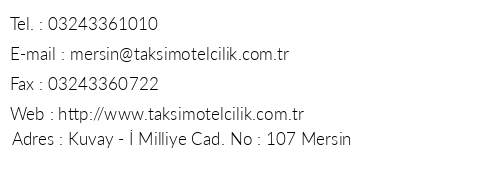 Taksim nternational Mersin telefon numaralar, faks, e-mail, posta adresi ve iletiim bilgileri